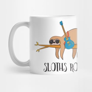 Sloths Rock! Cute Funny Sloth T Shirt Mug